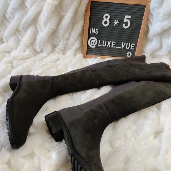 Stuart Weitzman Shoes | Stuart Weitzman 5050 City Over The Knee Boot 38.5 | Color: Black/Gray | Size: 38.5 | Luxevue's Closet